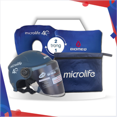 (Gift) Bộ quà Microlife 850k gồm: 1 Nón bảo hiểm Microlife 500.000đ, 1 Áo mưa Microlife 200k, 1 Gối đa năng Microlife 150k