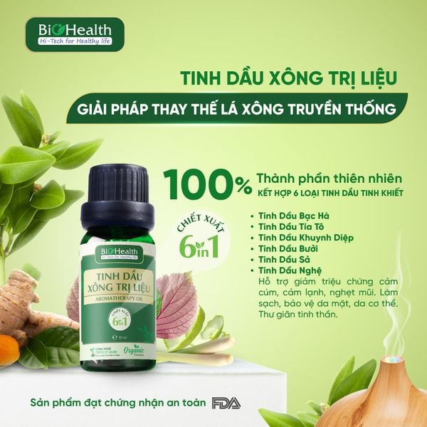 Tinh Dầu Xông Trị Liệu BioHealth Hỗ Trợ Giải Cảm Giảm Căng Thẳng 10ml