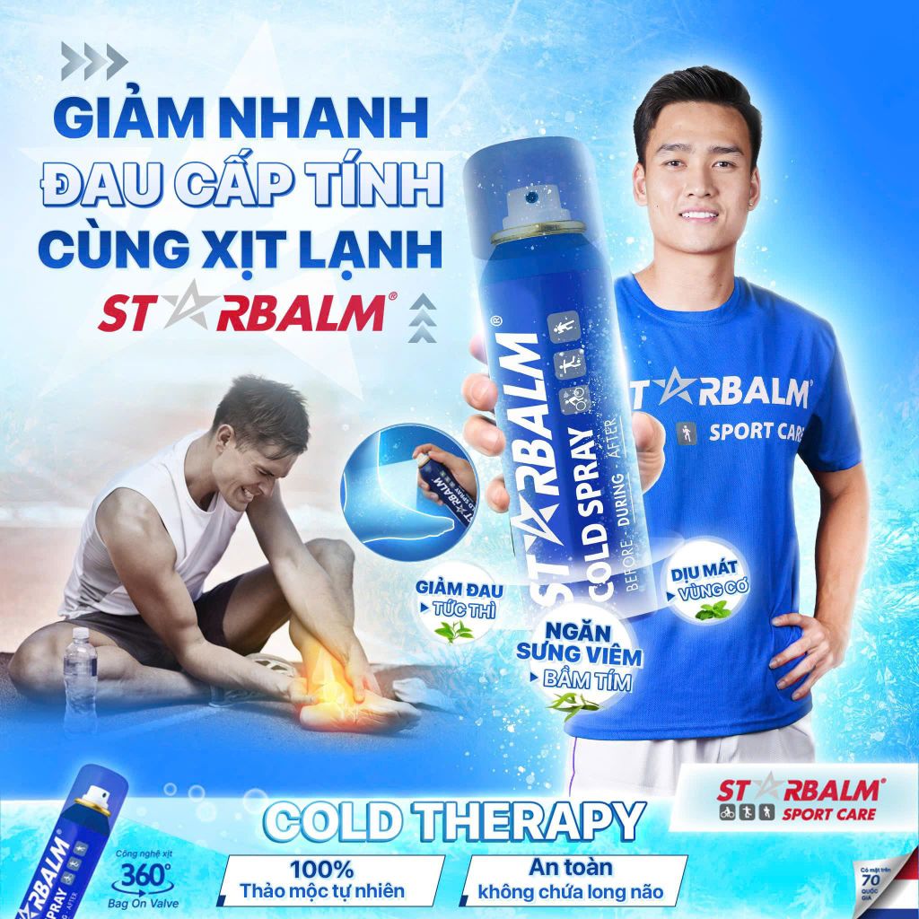 Bộ Starbalm Gồm 3 Sản Phẩm Xịt Lạnh, Kem Xoa Bóp và Ống Hít Mũi Starbalm