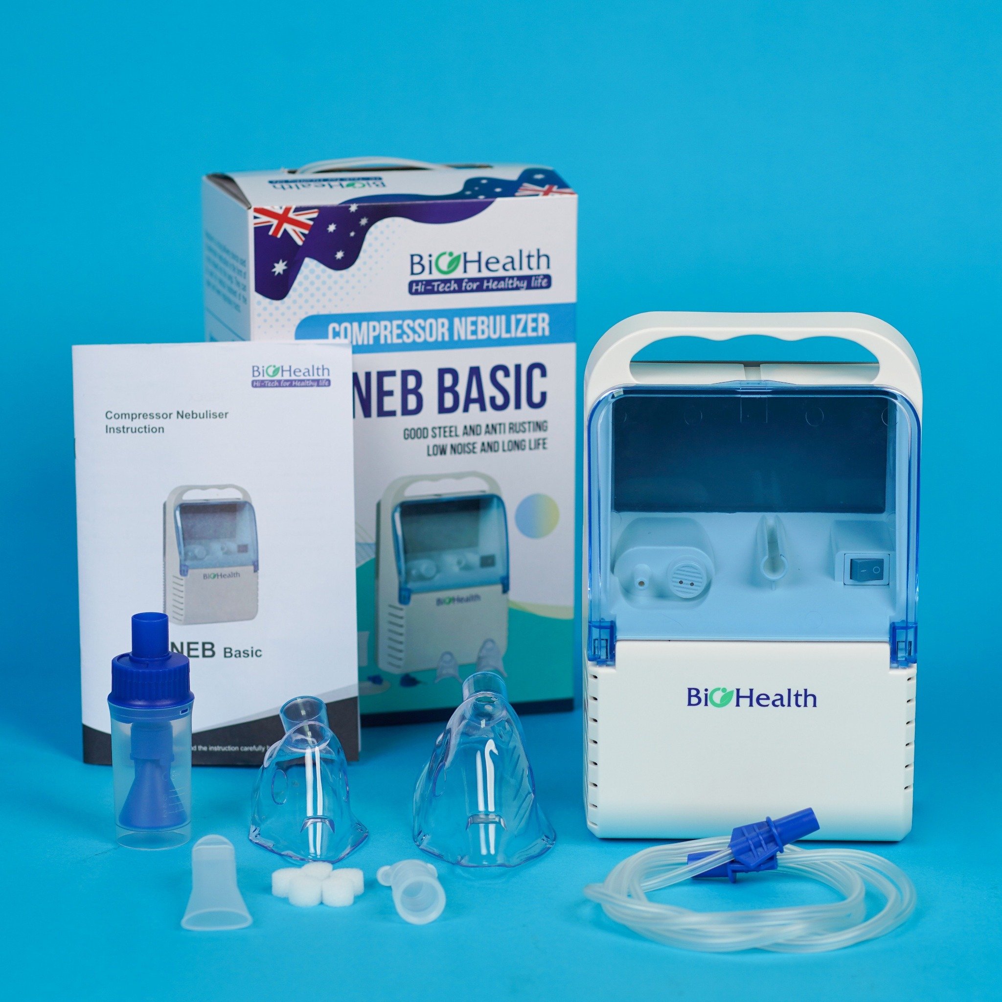 Máy Xông Khí Dung BIOHEALTH Neb Basic, Xông Mạnh, Hạt Mịn, Bảo Hành 3 Năm