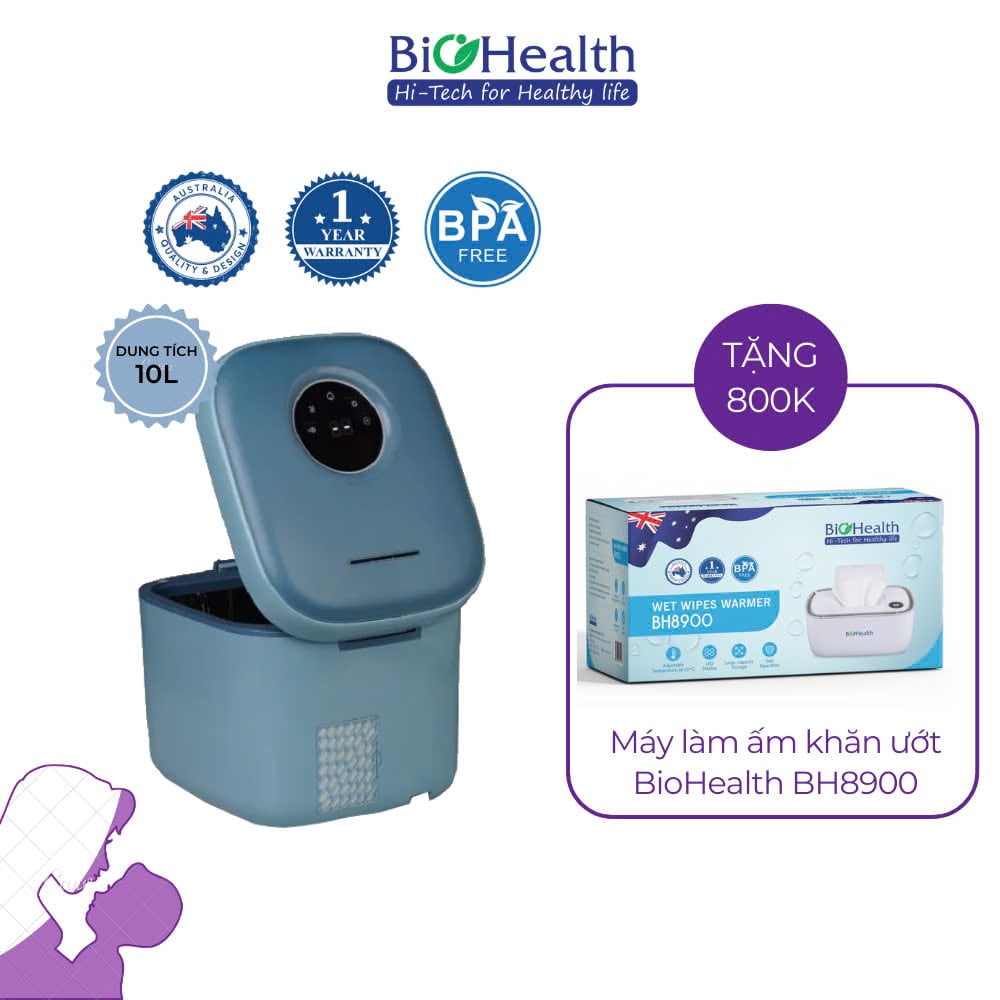 Máy tiệt trùng UV cửa trên 10L BioHealth BH5500, chứa được 11 bình sữa