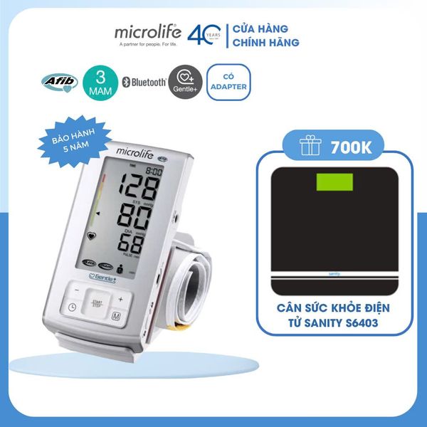 Máy Đo Huyết Áp Bắp Tay Microlife A6 BASIC, Cảnh Báo Rung Nhĩ, Phòng Ngừa Đột Quỵ