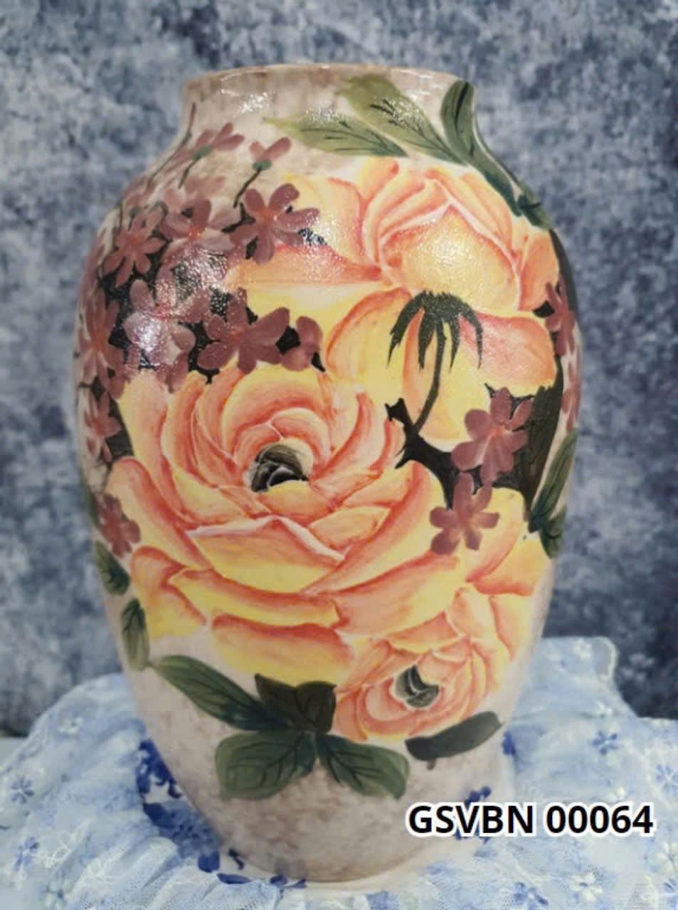  HU 824 BÌNH HOA HỒNG VÀNG, NHÍ NÂU 