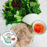  Rau rừng cuốn bánh tráng thịt luộc 