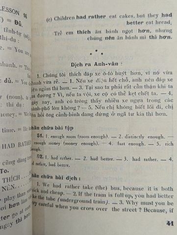  VĂN PHẠM VÀ LUYỆN DỊCH ANH VĂN LỚP ĐỆ LỤC - LÊ BÁ KÔNG 