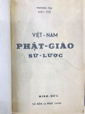  Việt Nam Phật Giáo Sử Lược -  Mật Thể 