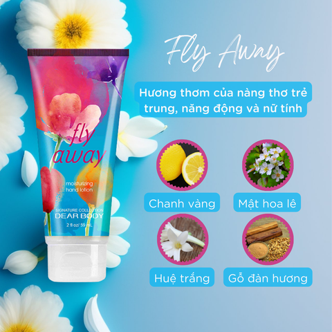  Kem Dưỡng Da Tay Nước Hoa Fly Away Hand Lotion - Thơm Lâu Mềm Mịn 59ml 