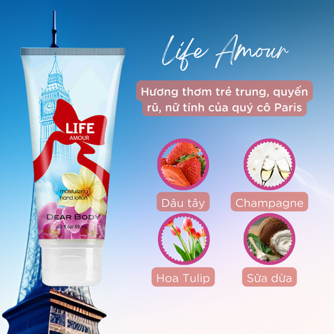  Kem Dưỡng Da Tay Nước Hoa Life Amour Hand Lotion - Thơm Lâu Mềm Mịn 59ml 