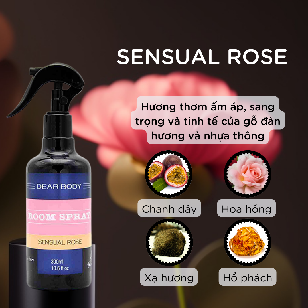  Nước Hoa Xịt Phòng Sensual Rose Room Spray 300ml 