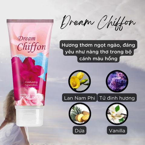  Kem Dưỡng Da Tay Nước Hoa Dream Chiffon Hand Lotion - Thơm Lâu Mềm Mịn 59ml (Limited Edition) 