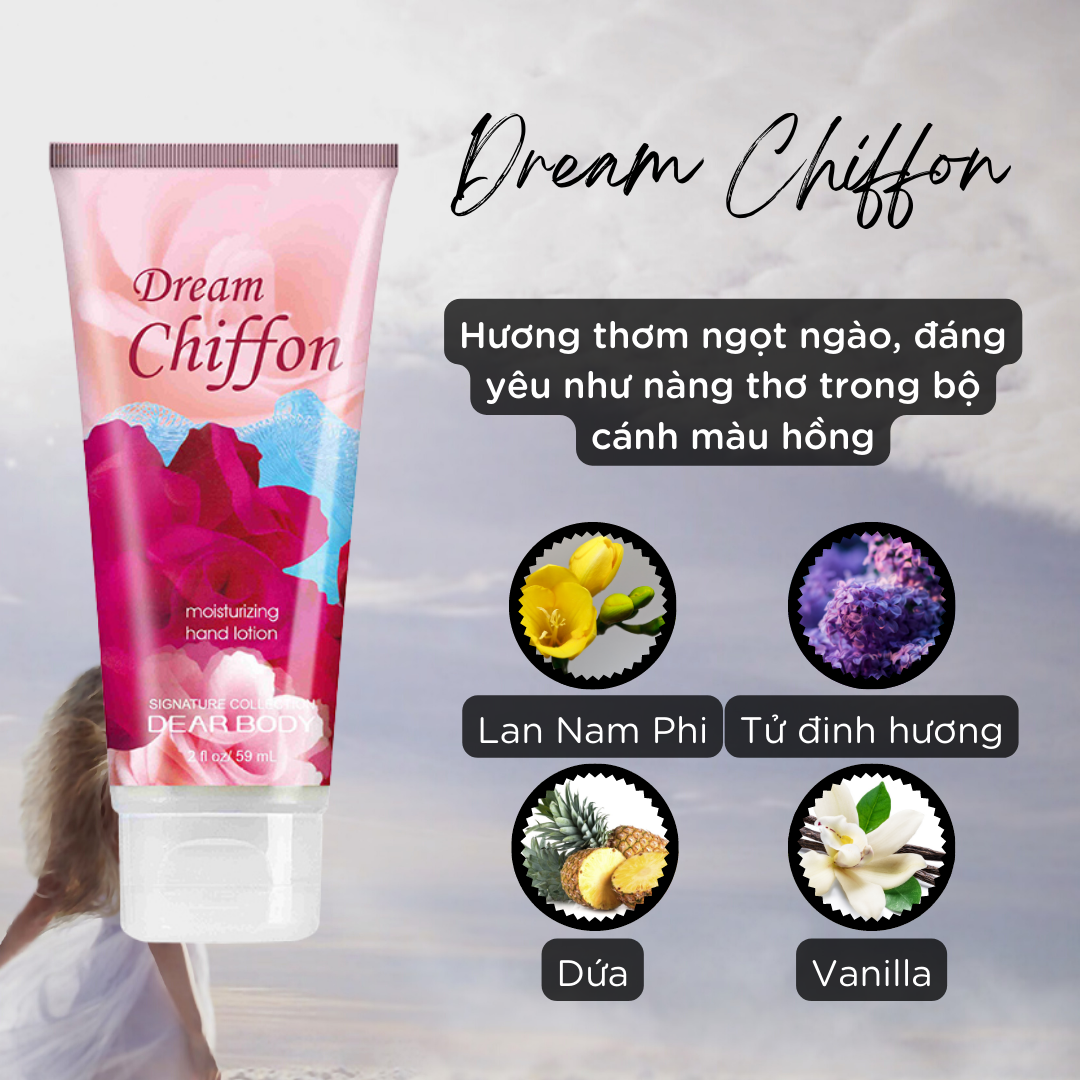  Kem Dưỡng Da Tay Nước Hoa Dream Chiffon Hand Lotion - Thơm Lâu Mềm Mịn 59ml (Limited Edition) 