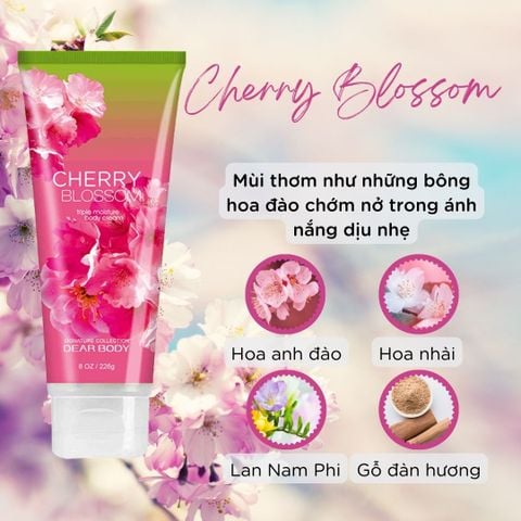  Kem Dưỡng Thể Nước Hoa Cherry Blossom Body Cream - Thơm Lâu Mềm Mịn Da 226g 