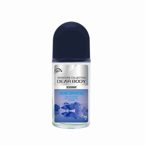  Lăn Khử Mùi Noir Crystal For Men Deodorant Roll On Glass - Bảo Vệ 48h Cho Nam 50ml 