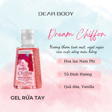  Gel Rửa Tay Khô Nước Hoa Dream Chiffon Hand Sanitizer  29ml 