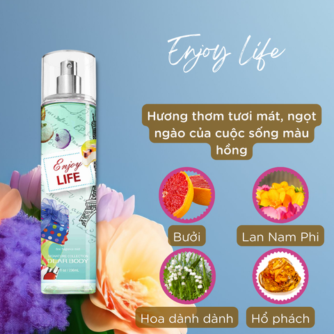  Xịt Thơm Toàn Thân Enjoy Life Fine Fragance Body Mist 236ml 