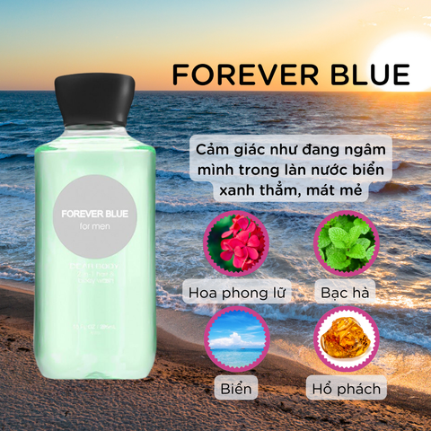  Dầu Tắm Gội Forever Blue For Men Shower Gel 295ml 