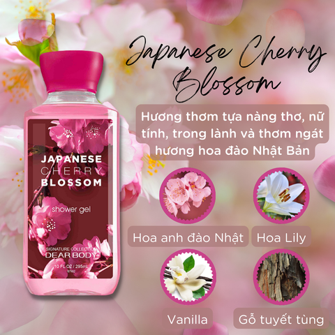  Sữa Tắm Nước Hoa Japanese Cherry Blossom Shower Gel - Dưỡng Ẩm Thơm Lâu 295ml 