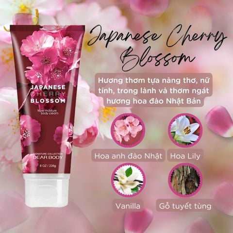  Kem Dưỡng Thể Nước Hoa Japanese Cherry Blossom Body Cream - Thơm Lâu Mềm Mịn Da 226g 