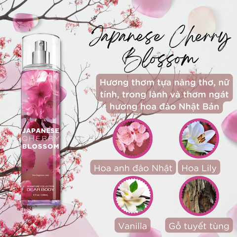  Xịt Thơm Toàn Thân Japanese Cherry Blossom Fine Fragance Body Mist 236ml 