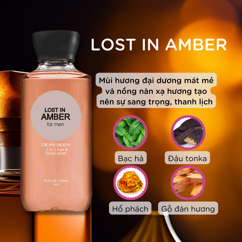  Dầu Tắm Gội Cho Nam Lost In Amber For Men Shower Gel 295ml 