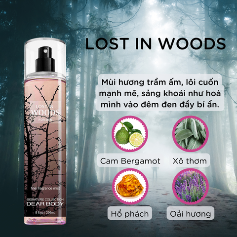  Xịt Thơm Toàn Thân Cho Nam Lost In Woods For Men Fine Fragrane Body Mist 236ml 
