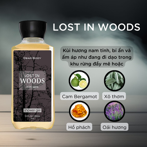  Dầu Tắm Gội Cho Nam Lost In Woods For Men Shower Gel 295ml 