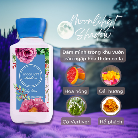  Sữa Dưỡng Thể Nước Hoa Moonlight Shadow Body Lotion - Thơm Lâu Mềm Mịn Da 236ml 