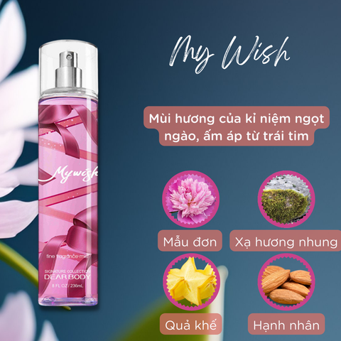  Xịt Thơm Toàn Thân My Wish Fine Fragance Body Mist 236ml 