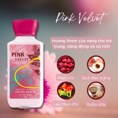  Sữa Dưỡng Thể Nước Hoa Pink Velvet Body Lotion - Thơm Lâu Mềm Mịn Da 236ml 