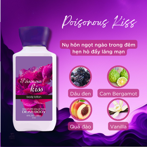  Sữa Dưỡng Thể Nước Hoa Poisonous Kiss Body Lotion Thơm Lâu Mềm Mịn Da 236ml 