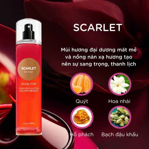  Xịt Thơm Toàn Thân Cho Nam Scarlet For Men Fine Fragrane Body Mist 236ml 