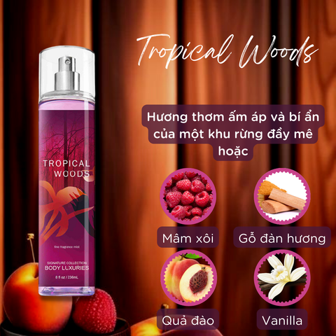  Xịt Thơm Toàn Thân Tropical Woods Fine Fragrance Body Mist 236ml (Limited Edition) 