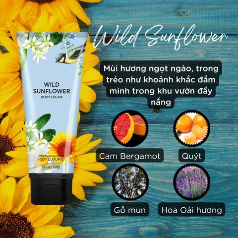  Kem Dưỡng Thể Nước Hoa Wild Sunflower Body Cream - Thơm Lâu Mềm Mịn Da 226g (Limited Edition) 