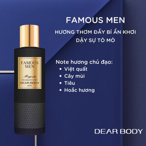  Xịt Thơm Toàn Thân Cho Nam Famous Men Majestic Fragrance Body Mist  270ml 