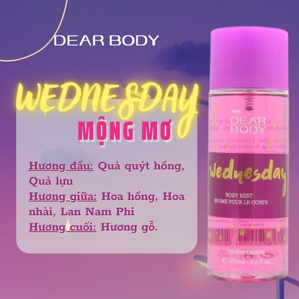  Xịt Thơm Toàn Thân Wednesday Body Mist 250ml 