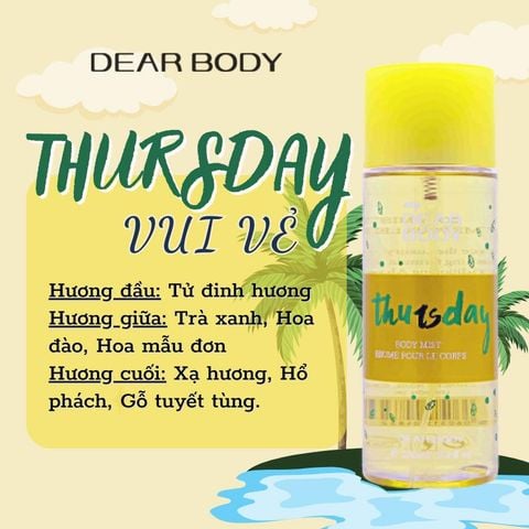  Xịt Thơm Toàn Thân Thursday Body Mist 250ml 