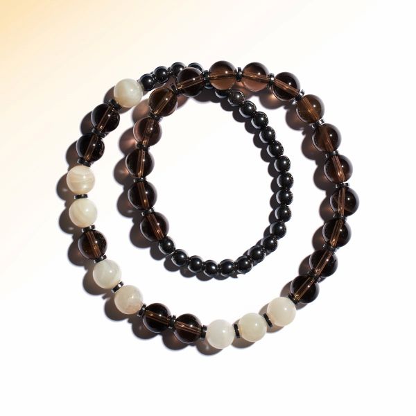  Vòng tay thạch anh khói, Moonstone & Hematite: Cởi mở & đón nhận  - mã VTN65 