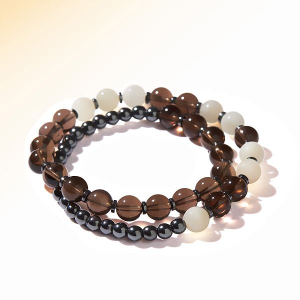  Vòng tay thạch anh khói, Moonstone & Hematite: Cởi mở & đón nhận  - mã VTN65 