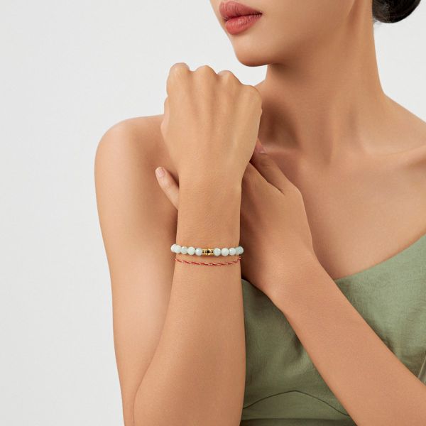  Vòng tay đá Aquamarine xanh, charm biểu tượng chữa lành: Tình yêu mềm mại - mã VTNU31 