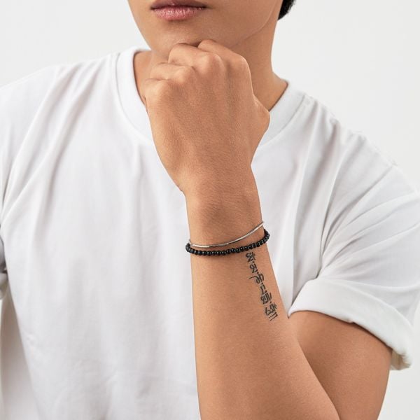  Vòng tay mã não đen: Lá bùa hộ mệnh - mã VTN28 