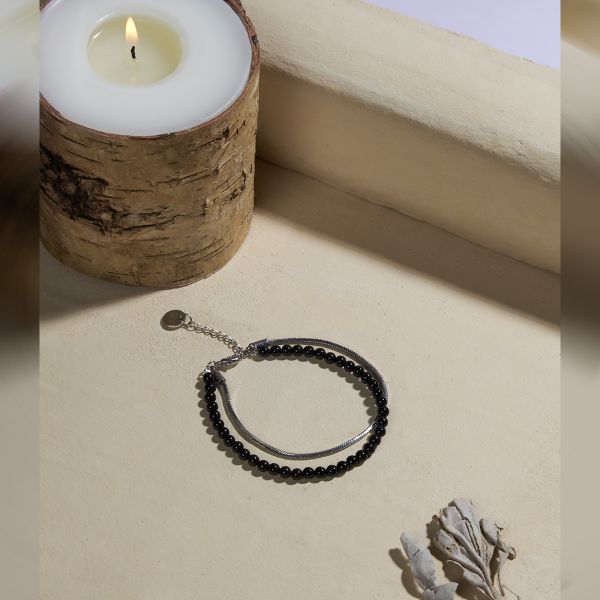  Vòng tay mã não đen: Lá bùa hộ mệnh - mã VTN28 
