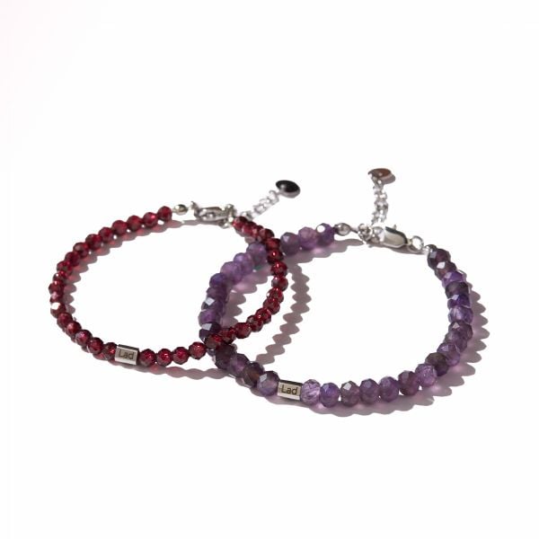  Vòng đôi đá thạch anh tím và Garnet cam: Đồng điệu tâm hồn - VC06 