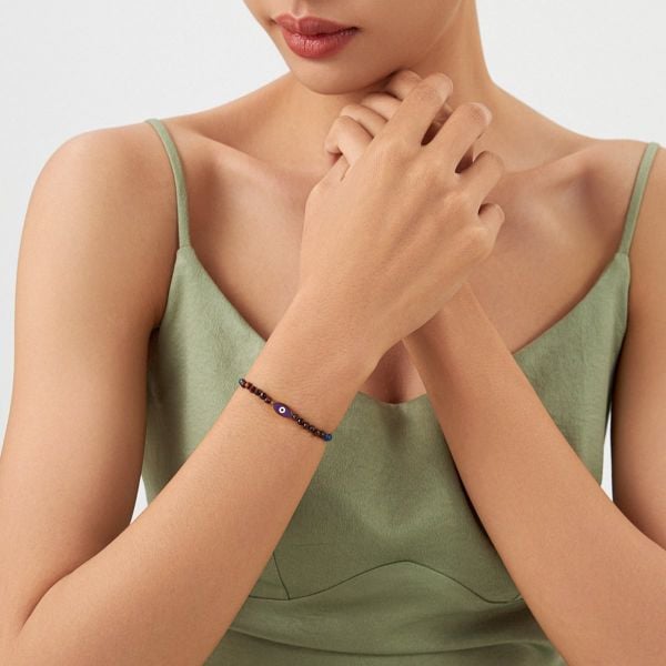 Vòng tay Lapis Lazuli xanh dương và mắt hổ đỏ: Dòng chảy tiền bạc - mã VTNU36 