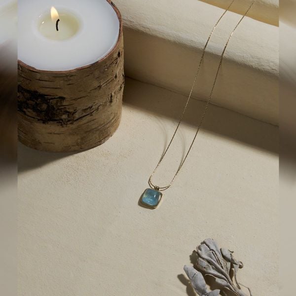  Dây chuyền đá Aquamarine xanh: Êm đềm thuần khiết - mã DCNU43 