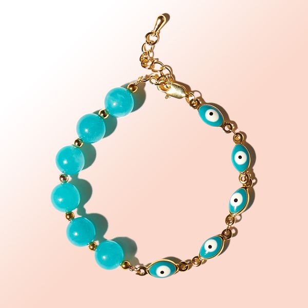  Vòng tay Amazonite mắt quỷ: Ngọn sóng yên bình - mã VTNU43 