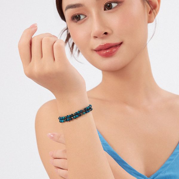  Vòng tay mắt hổ xanh dương và Pyrite: Tích cực tràn đầy - mã VTNU45 