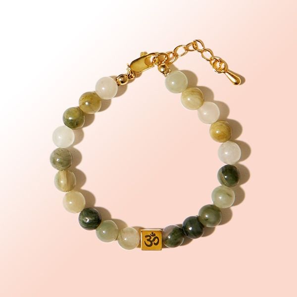  Vòng tay đá Serpentine xanh: Mở rộng trái tim - mã VTNU56 