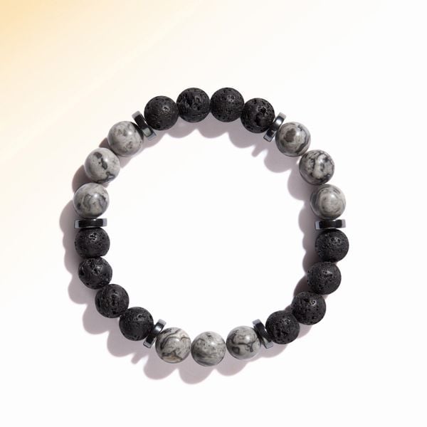  Vòng tay Mapstone và đá núi lửa đen: Phát triển tiềm năng  - mã VTN94 