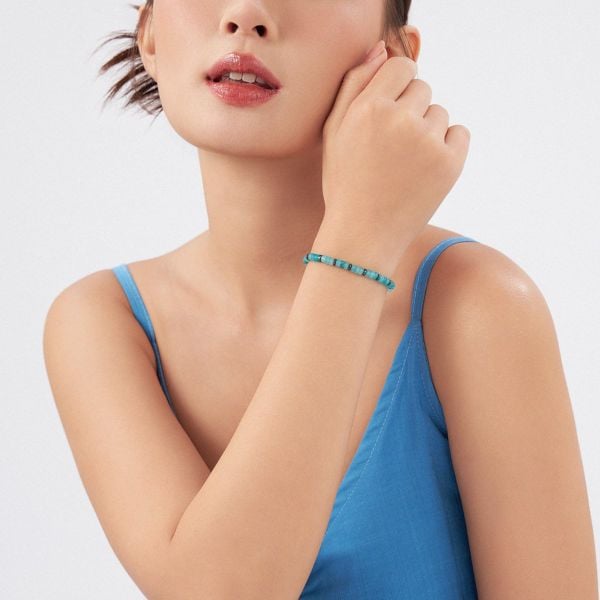  Vòng tay Amazonite xanh ngọc: Dịu dàng trong lành - mã VTNU64 