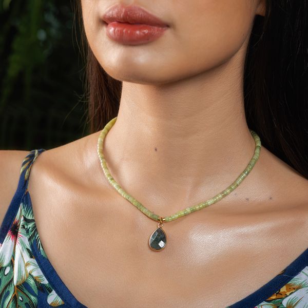  Dây chuyền nữ đá Serpentine: nhẹ nhàng, chữa lành - Mã DCNU03 